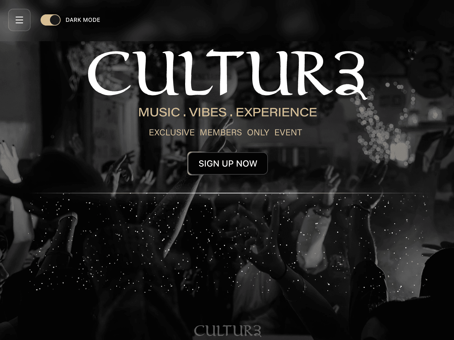 Cultur3 membership event platform screenshot